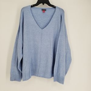 NWT Vince Camuto Marine Blue V Neck Cozy Sweater XXL